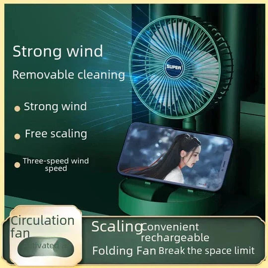 USB Rechargeable Fan Portable Electric Mini Fan Foldable Telescopic Fan Super Mall