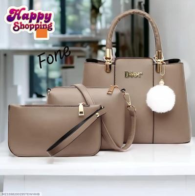 Beige Women's PU Leather Handbag Set – Large Tote Shoulder Bag with Matching Clutch Purse for Work, Office, Travel & Everyday Use Universal Hub