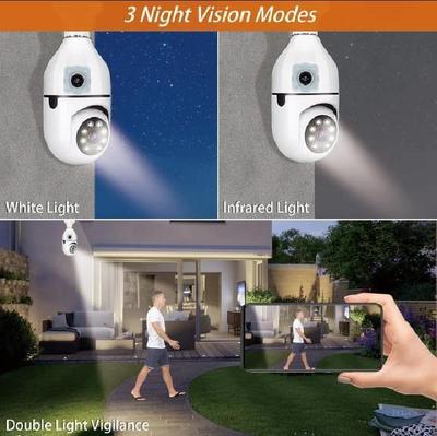 360° WiFi Light Bulb Security Camera HD 1080P Wireless CCTV IP Camera Night Vision Motion Detection Two-Way Audio Universal Hub