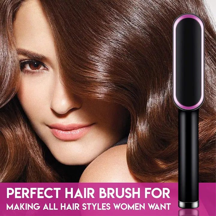 2-in-1 Electric Hair Straightener & Curler Styling Brush Comb – Multicolor 909 Universal Hub
