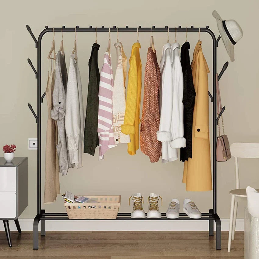 Heavy-Duty Clothes Rack with Shelf | 150x110x40 cm Super Mall
