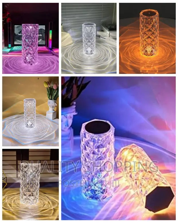 16 Colors Rose Touch Crystal Desk Lamp Super Mall
