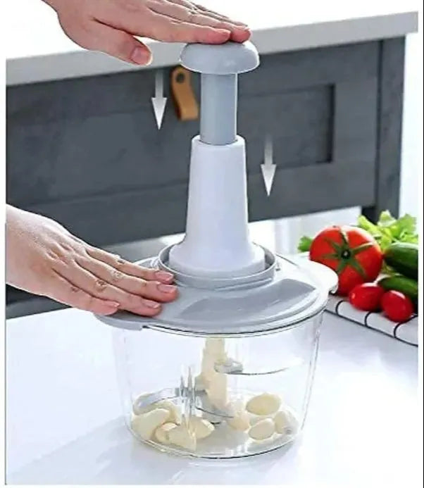 Manual Food Chopper Vegetable Onion Garlic Cutter Mixer Blender 3 Blade 2000ML Universal Hub