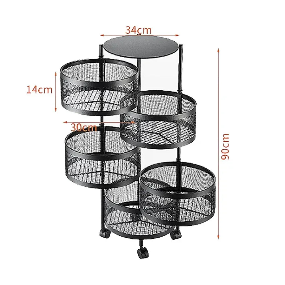 5-Layers Kitchen Storage Rack with Wheels Super Mall