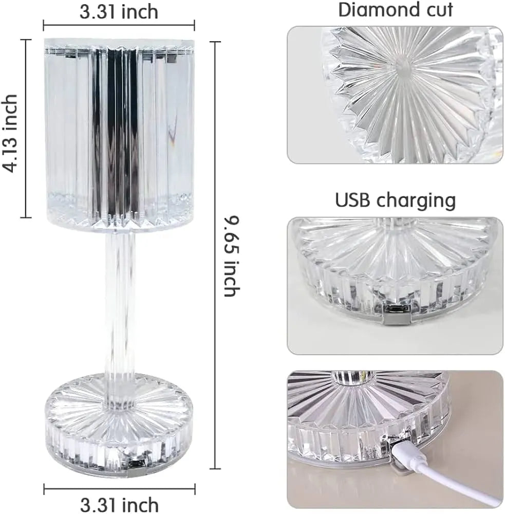 16 Colors Rose Touch Crystal Desk Lamp Super Mall
