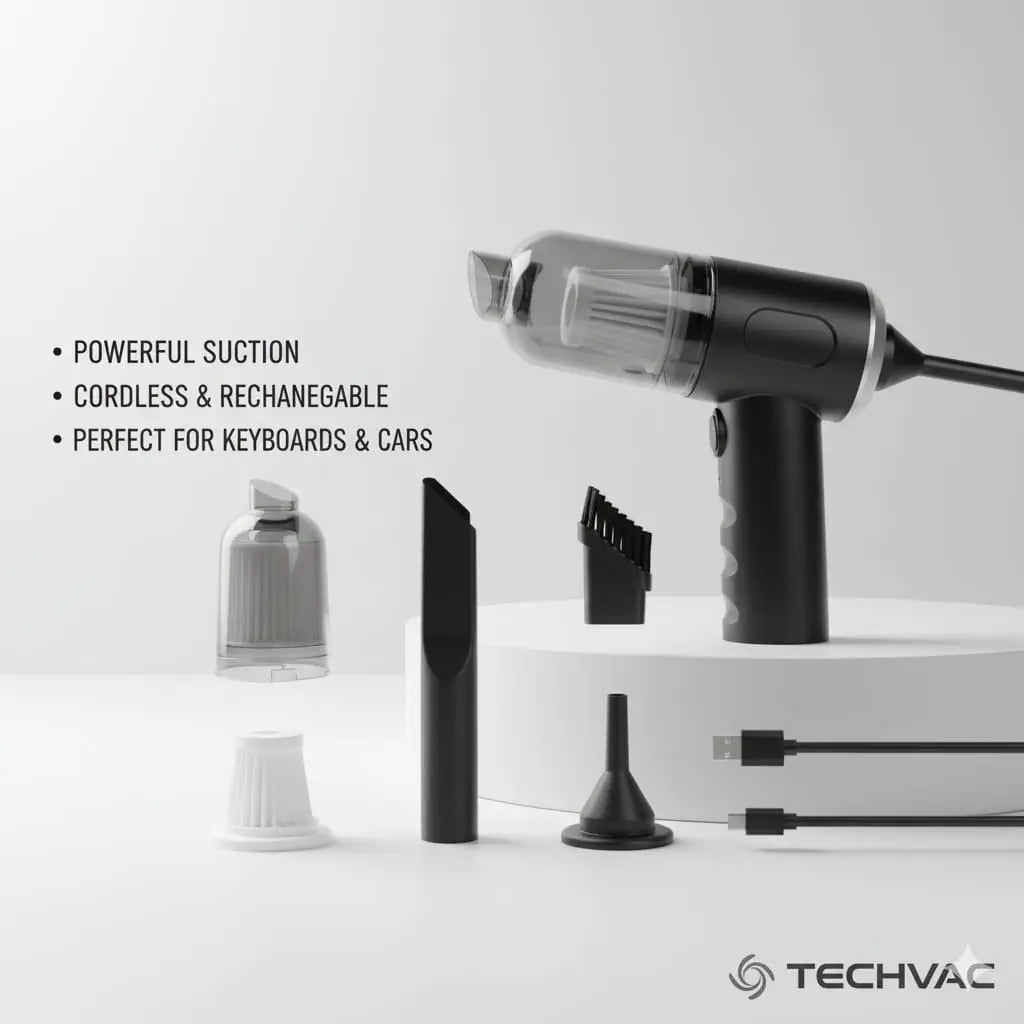Portable Mini Vacuum Cleaner – Rechargeable & Powerful Suction for Home, Car & Office Super Mall