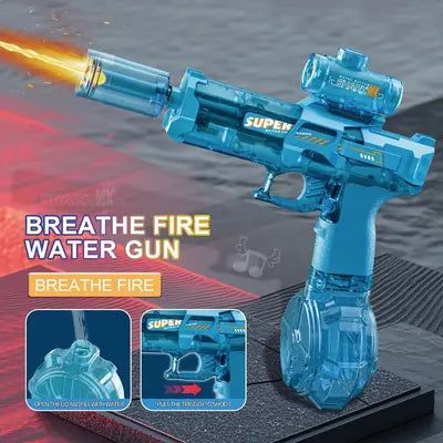 Electric Water Gun for Kids & Adults – Rechargeable Automatic Water Blaster with LED Light, Long Range 32 FT, Outdoor Summer Squirt Gun Toy, Black & Blue Universal Hub