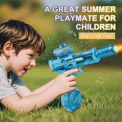 Electric Water Gun for Kids & Adults – Rechargeable Automatic Water Blaster with LED Light, Long Range 32 FT, Outdoor Summer Squirt Gun Toy, Black & Blue Universal Hub
