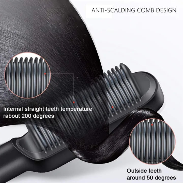 2-in-1 Electric Hair Straightener & Curler Styling Brush Comb – Multicolor 909 Universal Hub