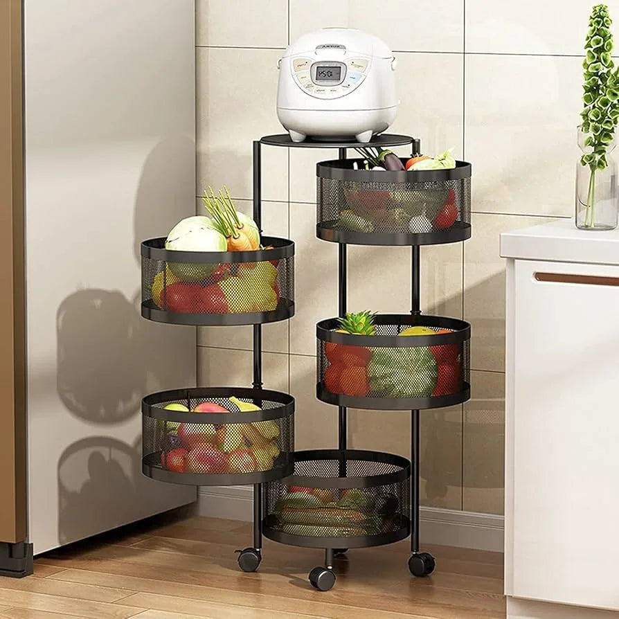 5-Layers Kitchen Storage Rack with Wheels Super Mall