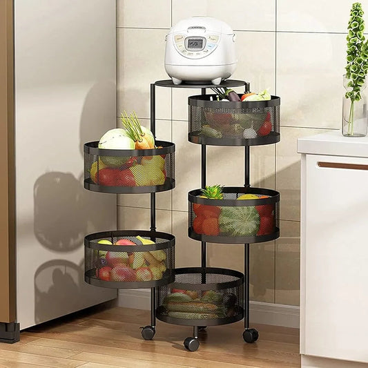 5-Layers Kitchen Storage Rack with Wheels Super Mall