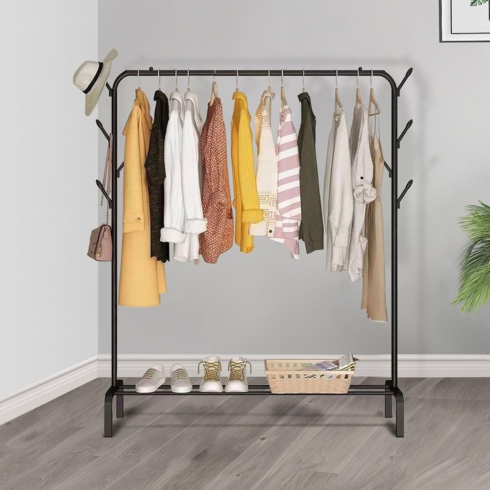 Heavy-Duty Clothes Rack with Shelf | 150x110x40 cm Super Mall