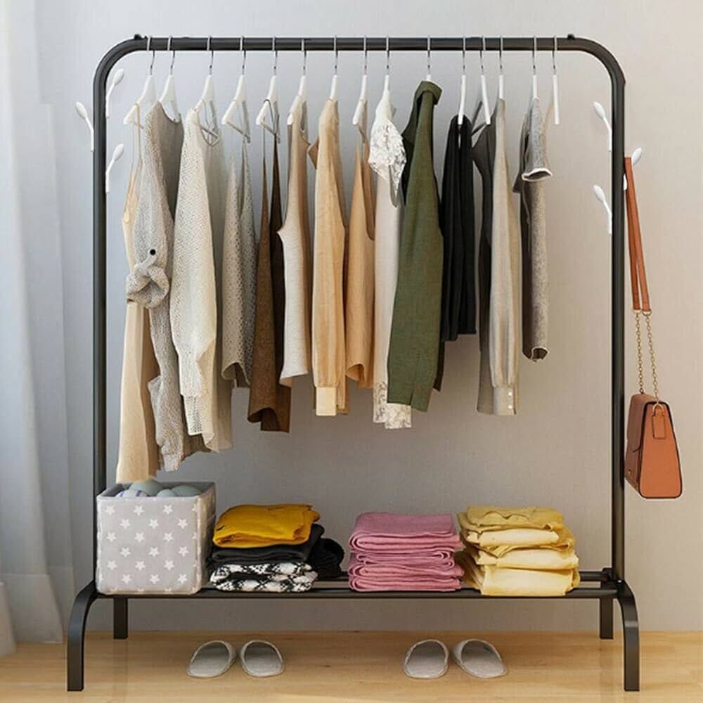 Heavy-Duty Clothes Rack with Shelf | 150x110x40 cm Super Mall