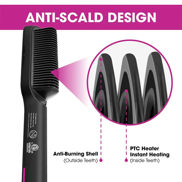 2-in-1 Electric Hair Straightener & Curler Styling Brush Comb – Multicolor 909 Universal Hub