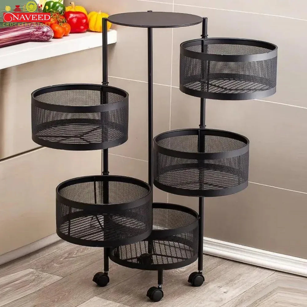 5-Layers Kitchen Storage Rack with Wheels Super Mall