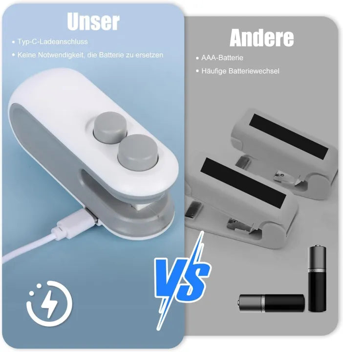 2-in-1 Mini Heat Sealing Machine USB Rechargeable Portable Bag Sealer & Cutter Magnetic Food Snack Chips Plastic Bag Fresh Storage Sealer Universal Hub