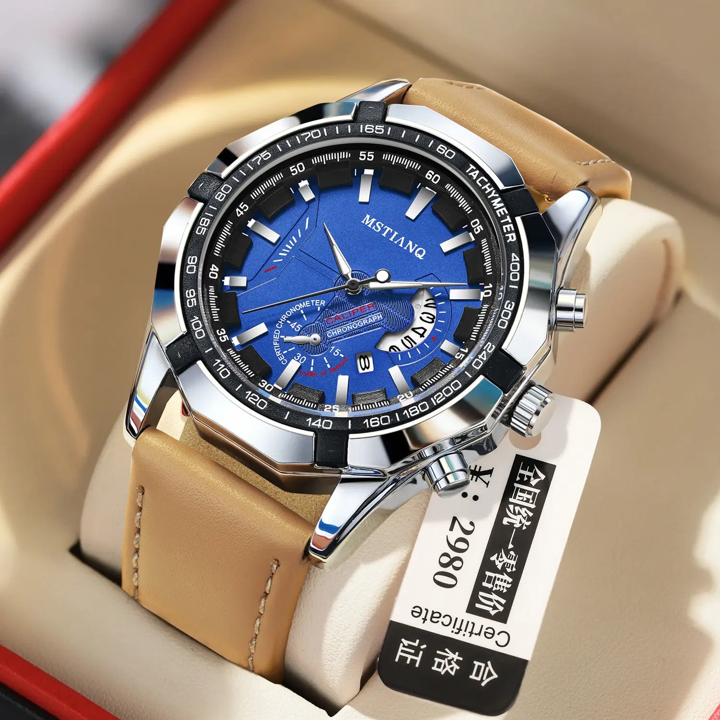 Men's Blue Chronograph Quartz Watch – Stylish Analog Wristwatch with Calendar Universal Hub