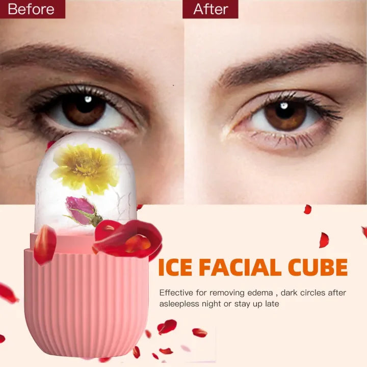 Ice Roller for Face & Eyes – Silicone Facial Ice Roller for Puffiness, Dark Circles, Skin Tightening & Glowing Skin, Cooling Face Massager Universal Hub