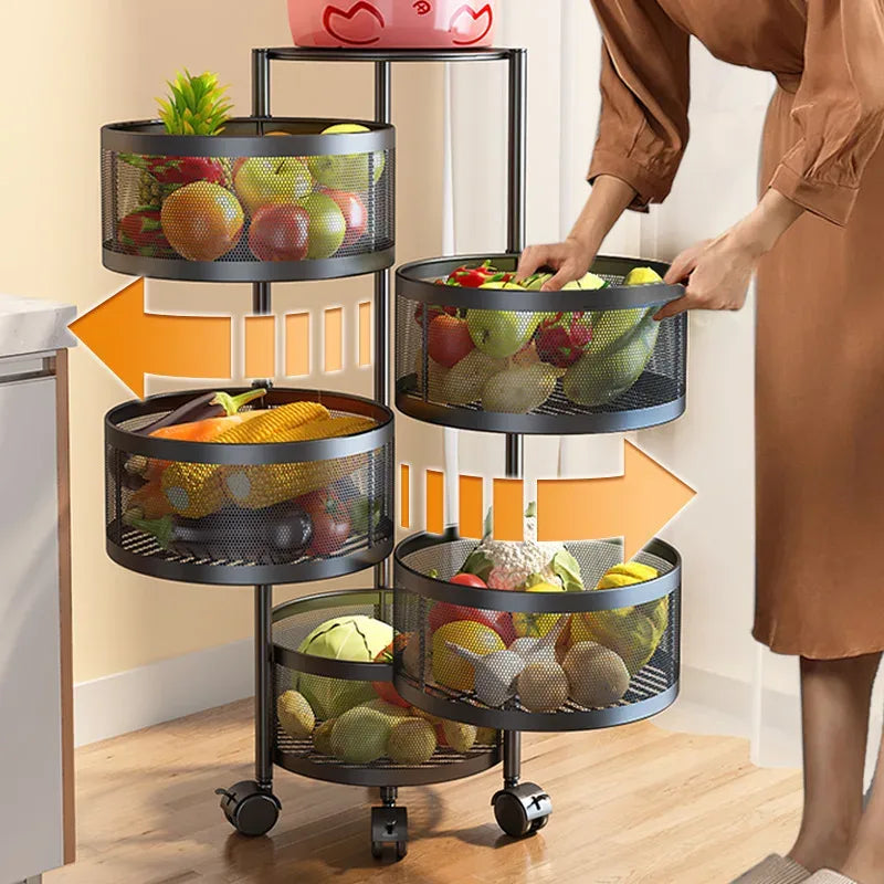 5-Layers Kitchen Storage Rack with Wheels Super Mall