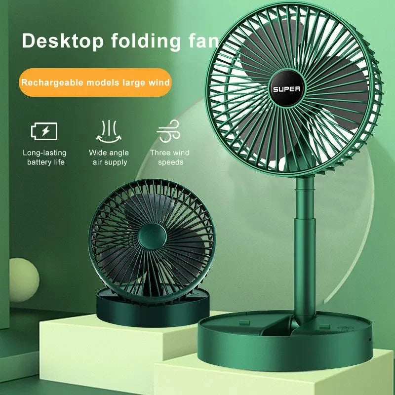 USB Rechargeable Fan Portable Electric Mini Fan Foldable Telescopic Fan Super Mall