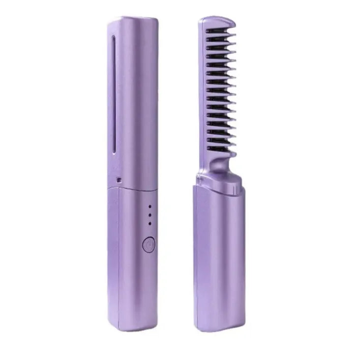 2-in-1 Electric Hair Straightener & Curler Styling Brush Comb – Multicolor 909 Universal Hub