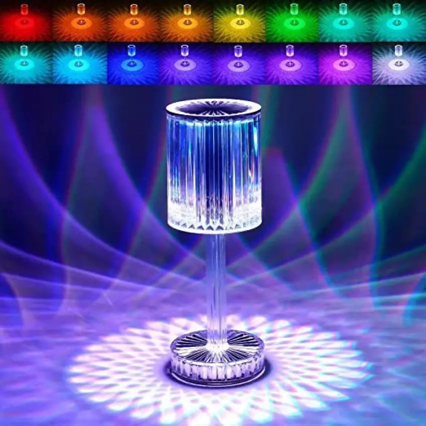 16 Colors Rose Touch Crystal Desk Lamp Super Mall