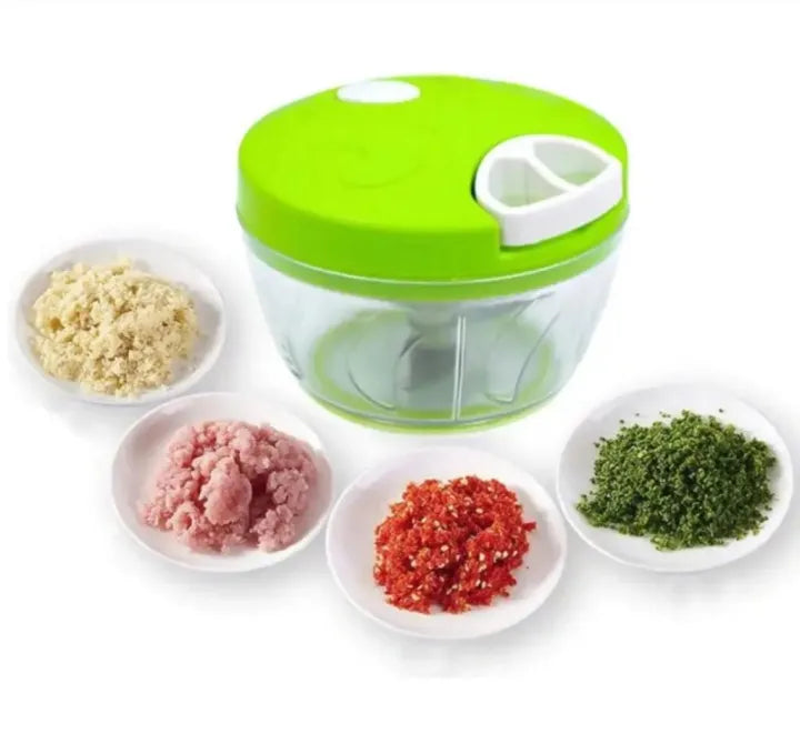 Manual Food Chopper Vegetable Onion Garlic Cutter Mixer Blender 3 Blade 2000ML Universal Hub