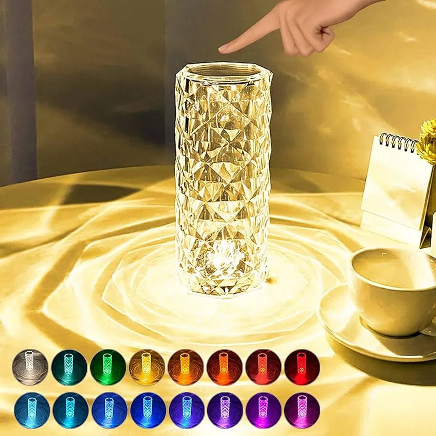 16 Colors Rose Touch Crystal Desk Lamp Super Mall