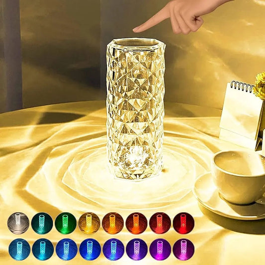 16 Colors Rose Touch Crystal Desk Lamp Super Mall