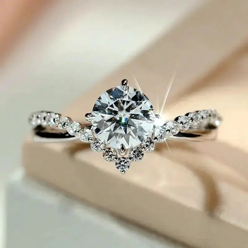 Engagement Ring – Sterling Plated Promise Ring for Women Super Mall