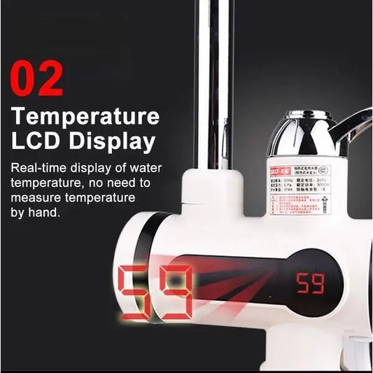 Instant Electric Water Heater Tap with Shower | Digital Temperature Display Super Mall